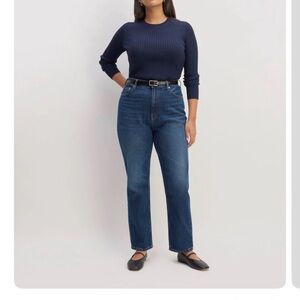 Everlane Cheeky Hourglass Jean in Vintage Dark, Straight Leg Jeans